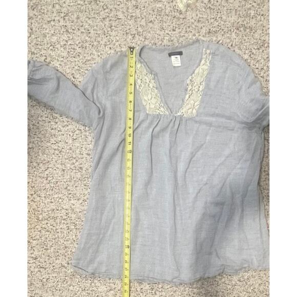 NOVICA 100% Cotton Embroidered Gray Blue Tunic Blouse Size XL - Picture 4 of 9